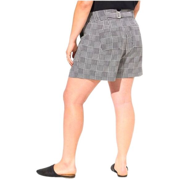 TORRID Black Georgette Ruffle Tank & Glen Plaid Crepe Short Set - Picture 11 of 16